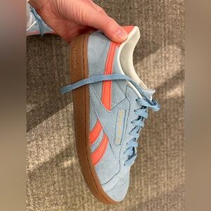 Reebok Light Blue and Coral Sneakers